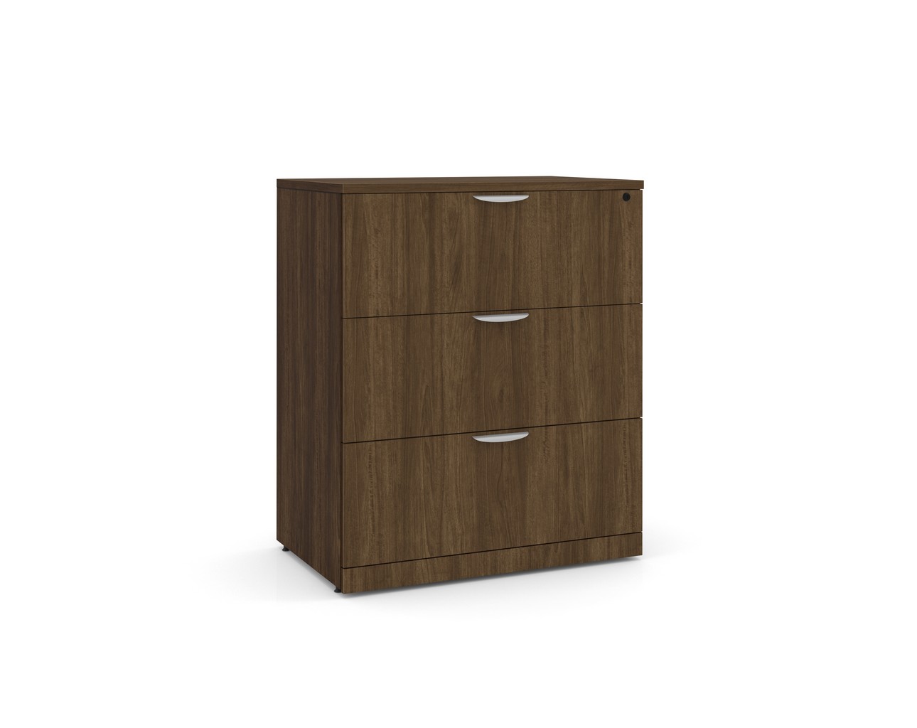 3 Drawer Lateral Filing Cabinet with Modern Walnut Finish