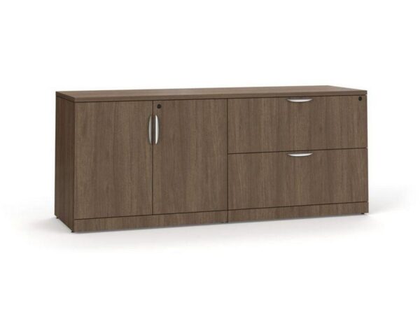 Lateral Storage Credenza - Modern Walnut Base and Top