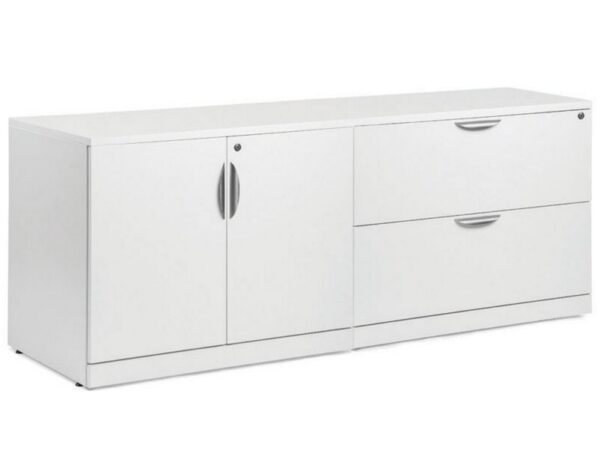 Lateral Storage Credenza - White Base and Top