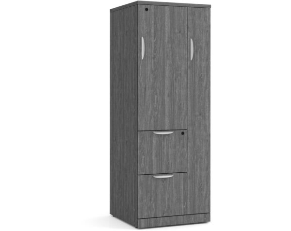 Locking Locker Wardrobe Storage Unit with Newport Grey Finish