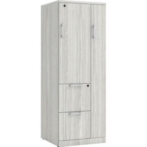 Locking Locker Wardrobe Storage Unit with Silver Birch Finish