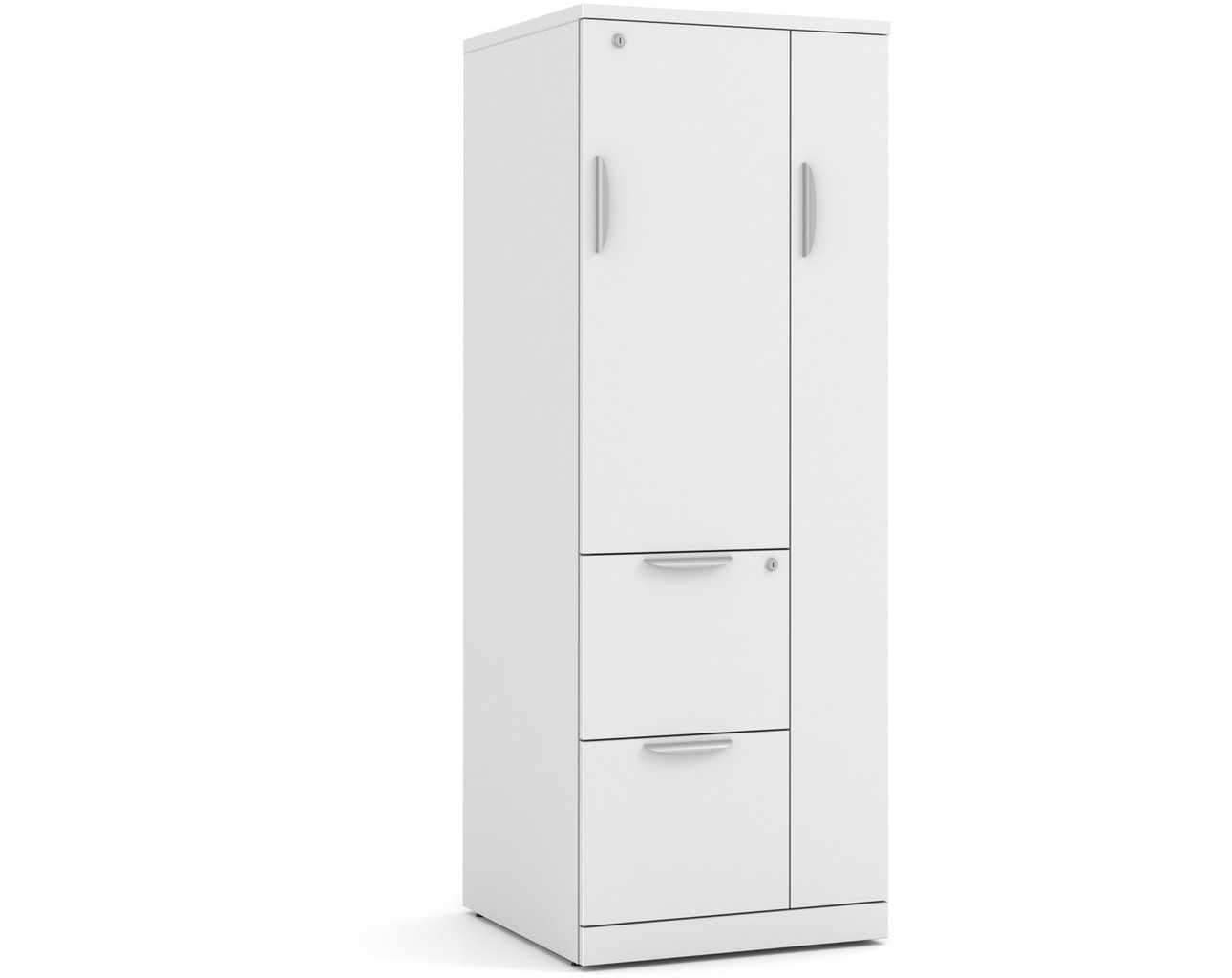 Locking Locker Wardrobe Storage Unit with White Finishtorage Unit – White
