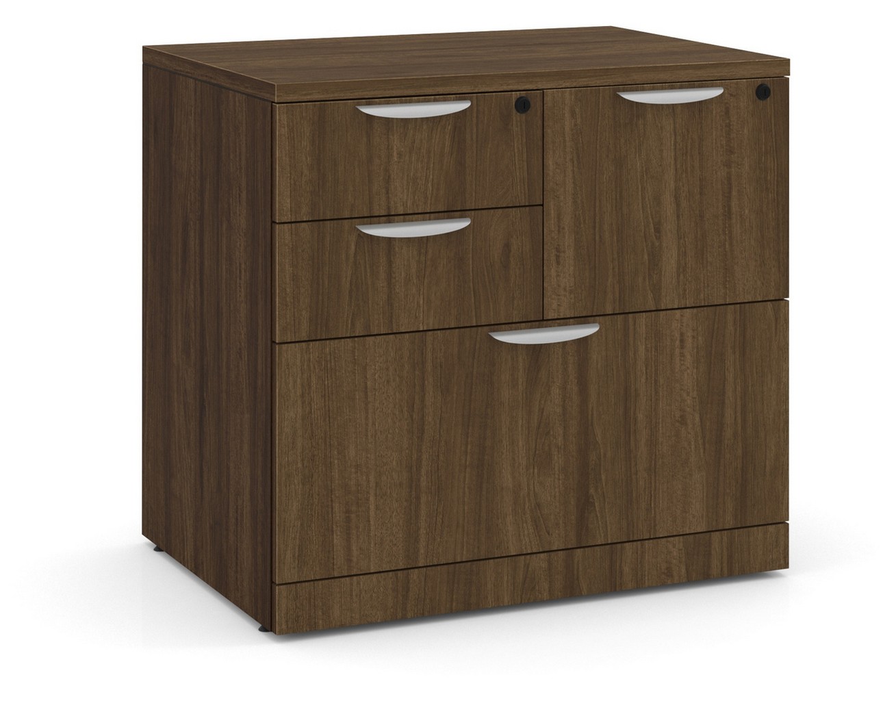 Locking Multi-Storage Office Cabinet – Modern Walnut