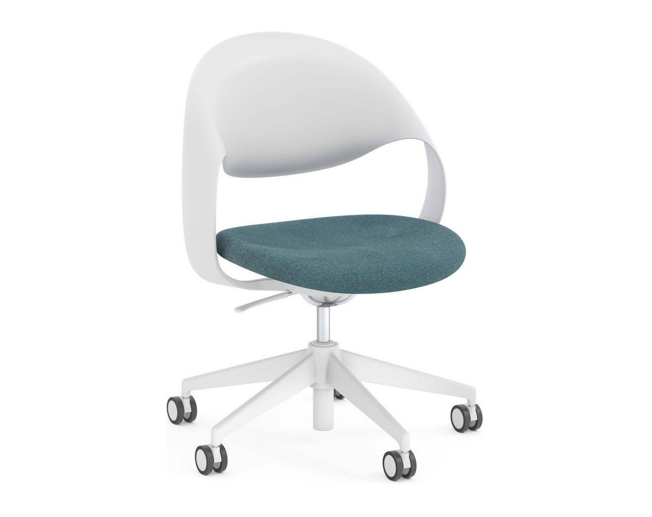 Loop Multi-Purpose Chair – White Frame with Teal Seat