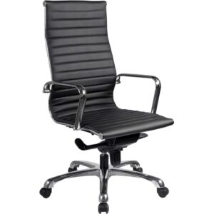 Nova High Back Chair with Black Antimicrobial Synthetic Leather