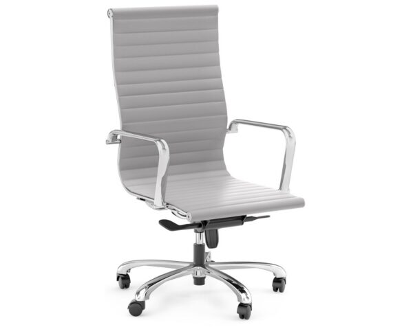 Nova High Back Chair with Grey Antimicrobial Synthetic Leather