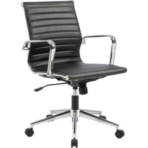 Nova Mid Back Chair with Black Antimicrobial Synthetic Leather