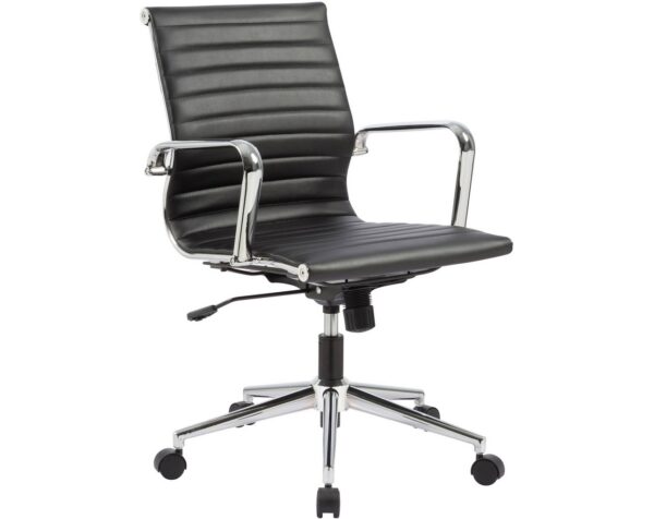 Nova Mid Back Chair with Black Antimicrobial Synthetic Leather