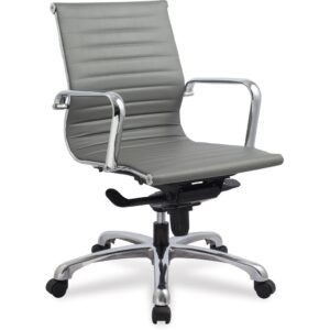 Nova Mid Back Chair with Grey Antimicrobial Synthetic Leather