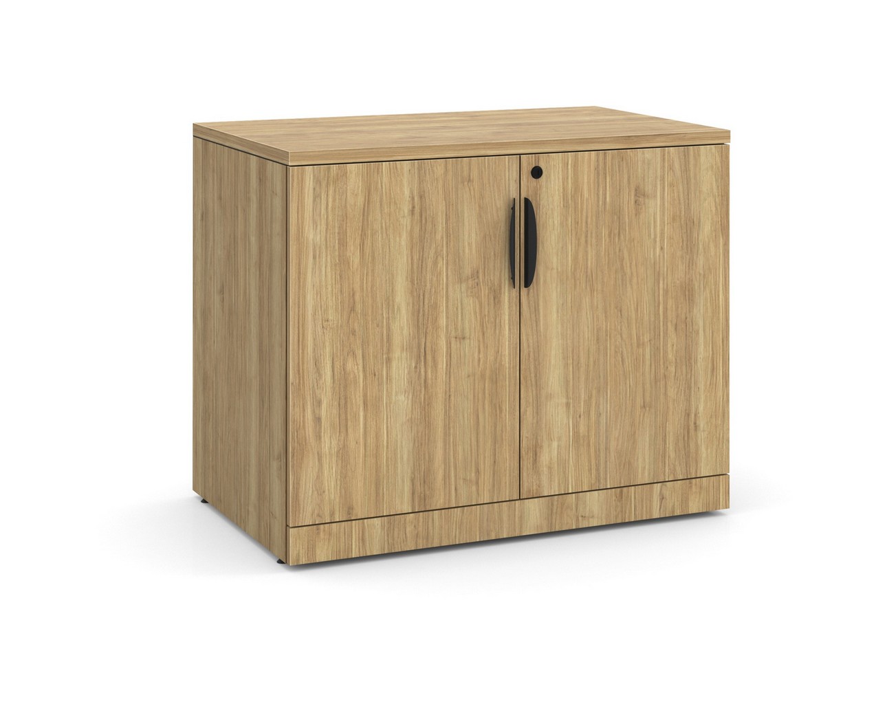 Locking Double Door Storage Cabinet 29.5 Inch with Aspen Finish