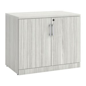 Locking Double Door Storage Cabinet 29.5 Inch with Silver Birch Finish