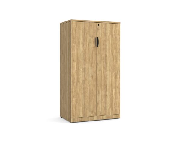 Locking Double Door Storage Cabinet 65 Inch with Aspen Finish