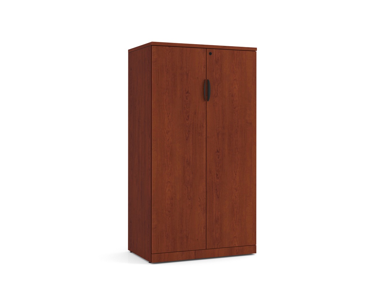 Locking Double Door Storage Cabinet 65 Inch with Cherry Finish