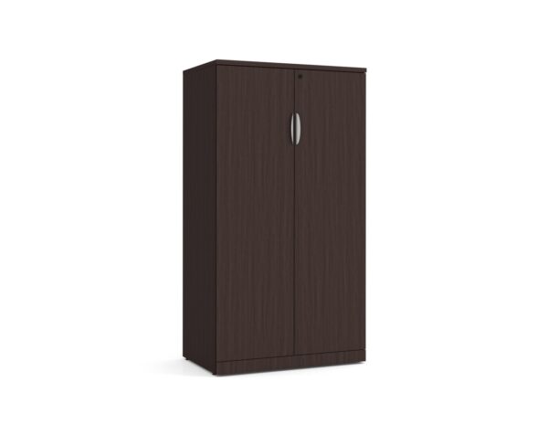 Locking Double Door Storage Cabinet 65 Inch with Espresso Finish