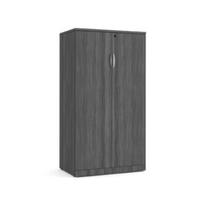 Locking Double Door Storage Cabinet 65 Inch with Newport Grey Finish