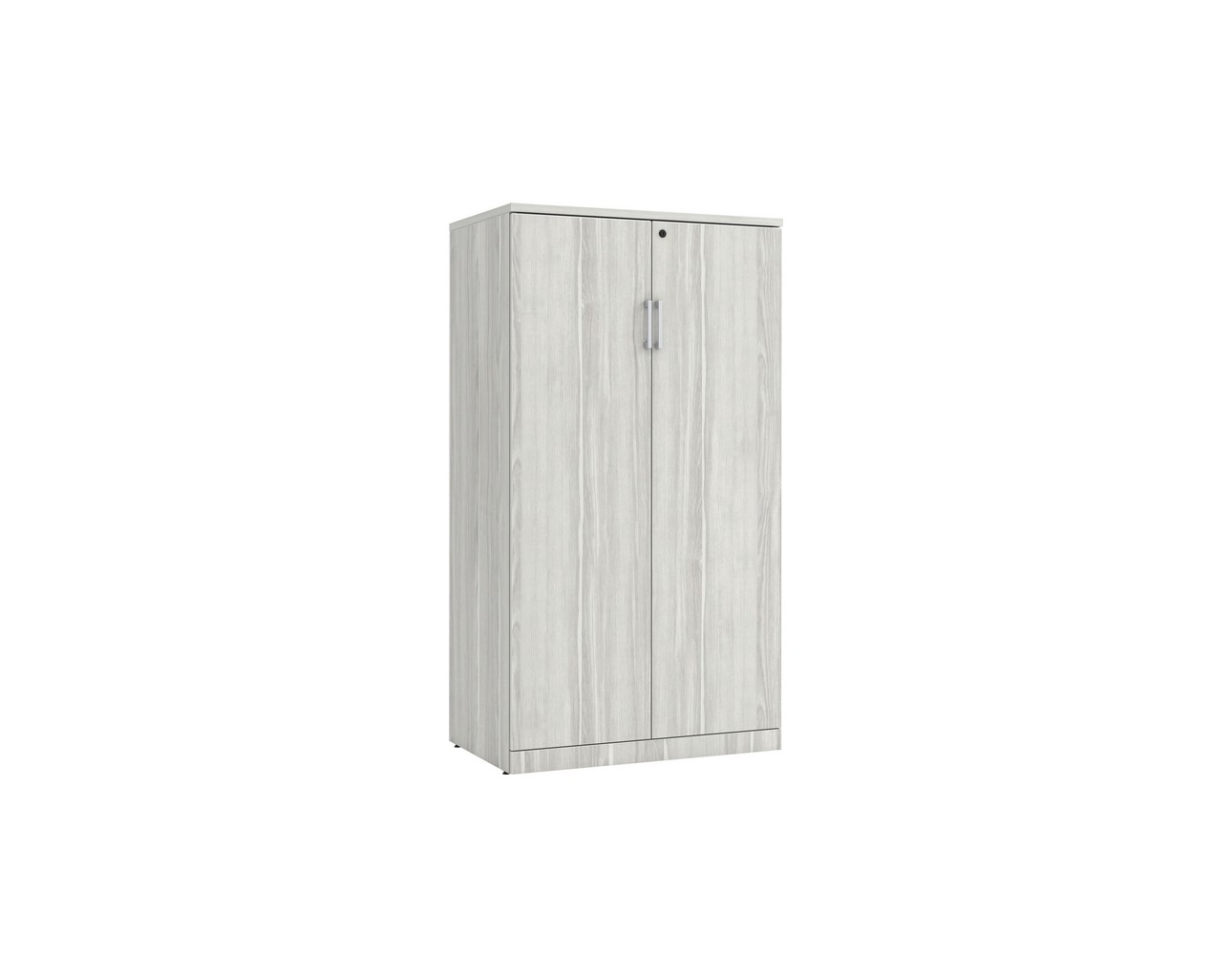 Locking Double Door Storage Cabinet 65 Inch with Silver Birch Finish