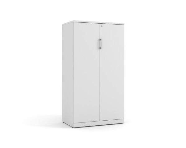Locking Double Door Storage Cabinet 65 Inch with White Finish