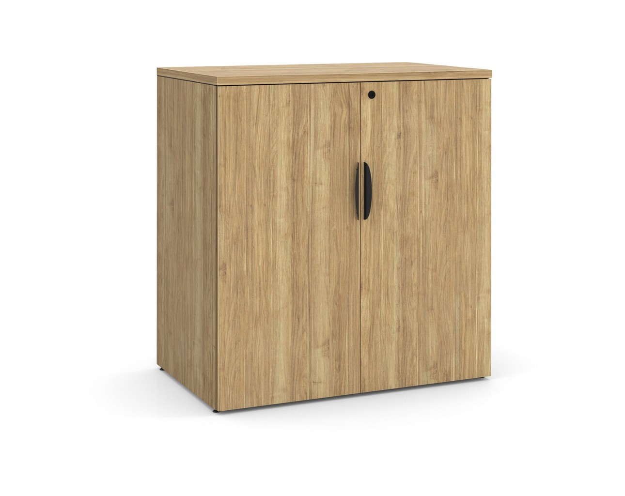 Locking Double Door Storage Cabinet 38 Inch with Aspen Finish