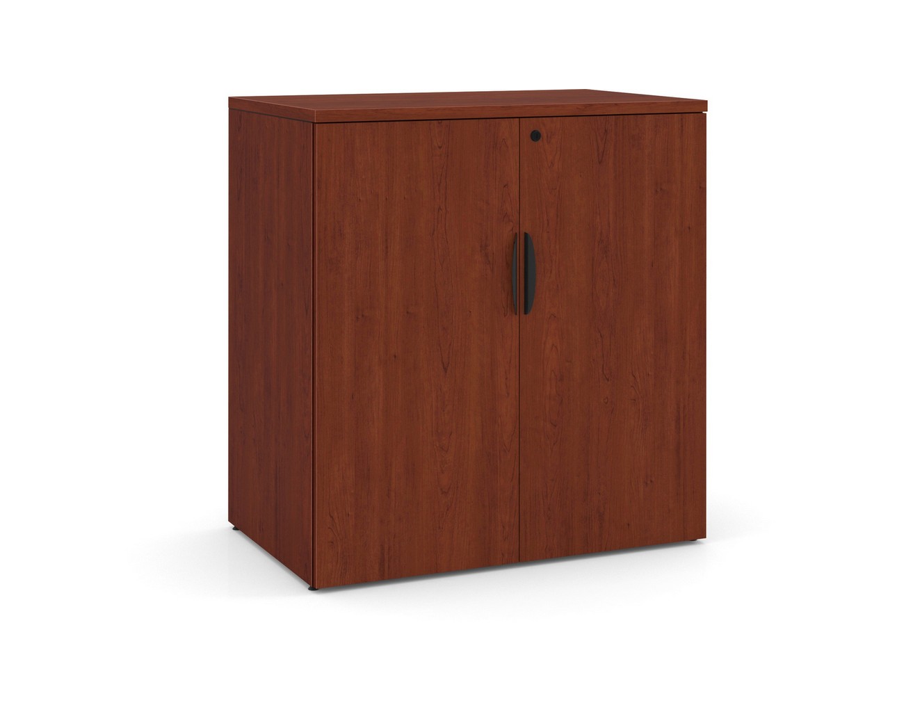 Locking Double Door Storage Cabinet 38 Inch with Cherry Finish