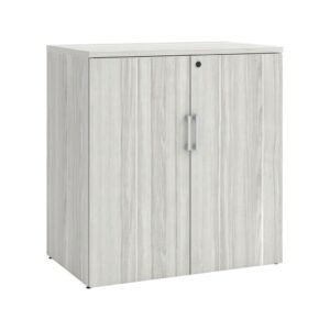 Locking Double Door Storage Cabinet 38 Inch with Silver Birch Finish