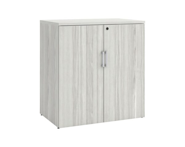 Locking Double Door Storage Cabinet 38 Inch with Silver Birch Finish