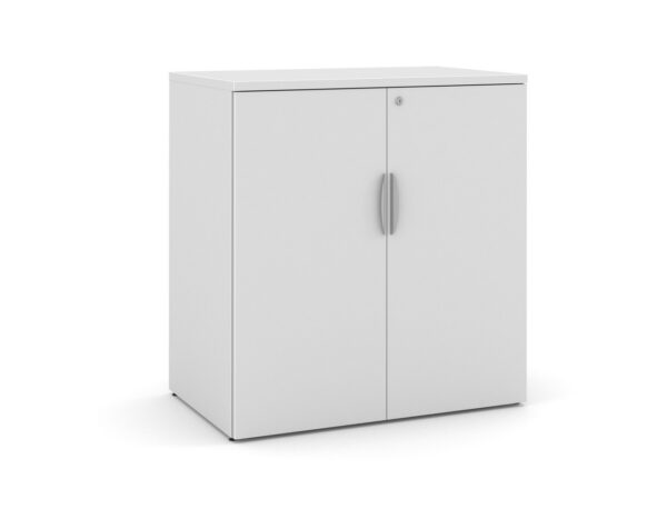 Locking Double Door Storage Cabinet 38 Inch with White Finish