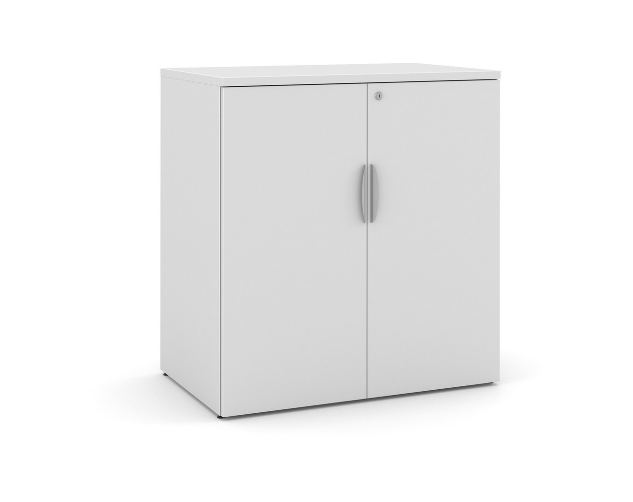 Locking Double Door Storage Cabinet 38 Inch with White Finish