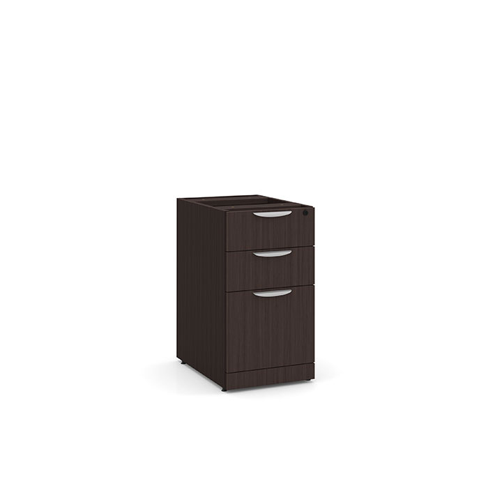 Classic Locking Box/Box/File Pedestal in Espresso – PL166