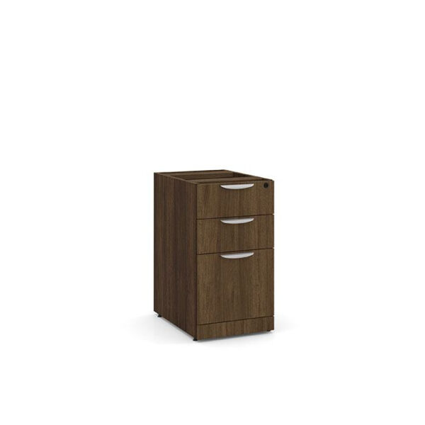 Classic Locking Box/Box/File Pedestal in Modern Walnut - PL166