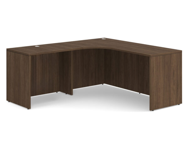 L-Shape Corner Workstation with Left Hand Return for Package 8-CC in Modern Walnut