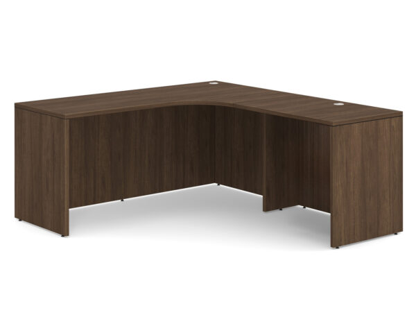 L-Shape Corner Workstation with Right Hand Return for Package 8-CC in Modern Walnut