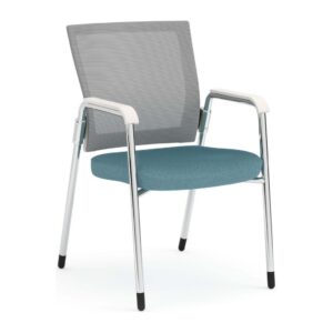 Propel Guest Chair - White Mesh Back with Blue Seat
