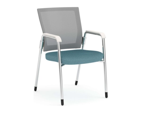 Propel Guest Chair - White Mesh Back with Blue Seat