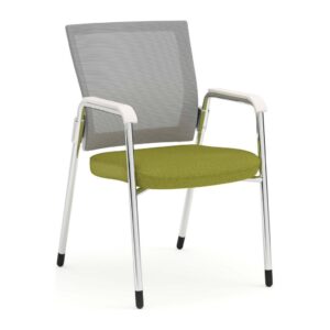 Propel Guest Chair - White Mesh Back with Green Seat