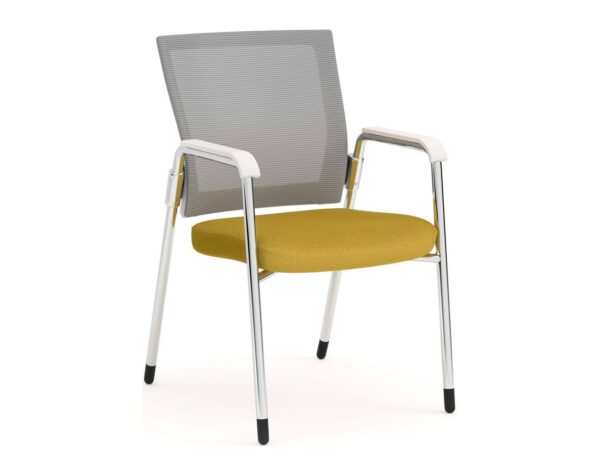 Propel Guest Chair - White Mesh Back with Yellow Seat