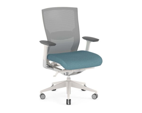 Propel Office Chair - White Frame with Blue Seat