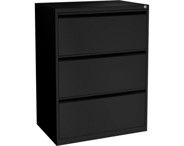 Steelwise Lateral Filing Cabinet - 3 Drawer in Black