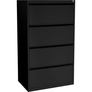 Steelwise Lateral Filing Cabinet - 4 Drawer in Black