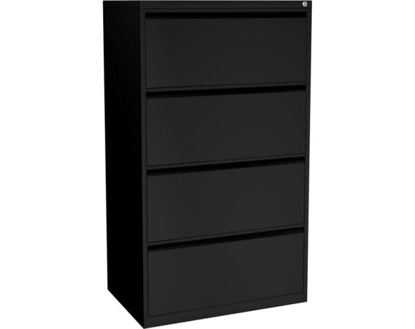 Steelwise Lateral Filing Cabinet - 4 Drawer in Black
