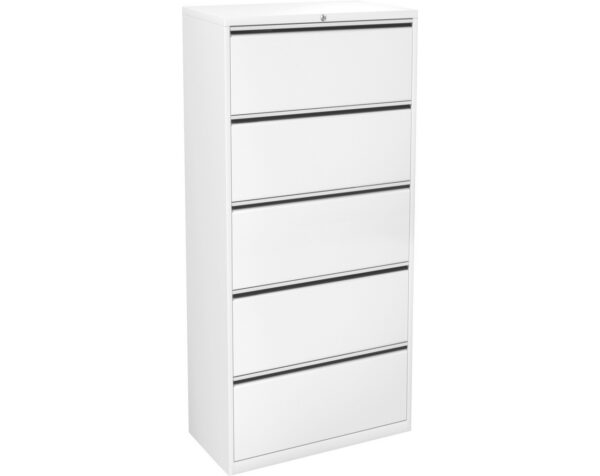 Steelwise Lateral Filing Cabinet - 5 Drawer in White