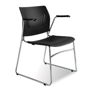Tela Guest Chair with Arms - Black SKU 3081