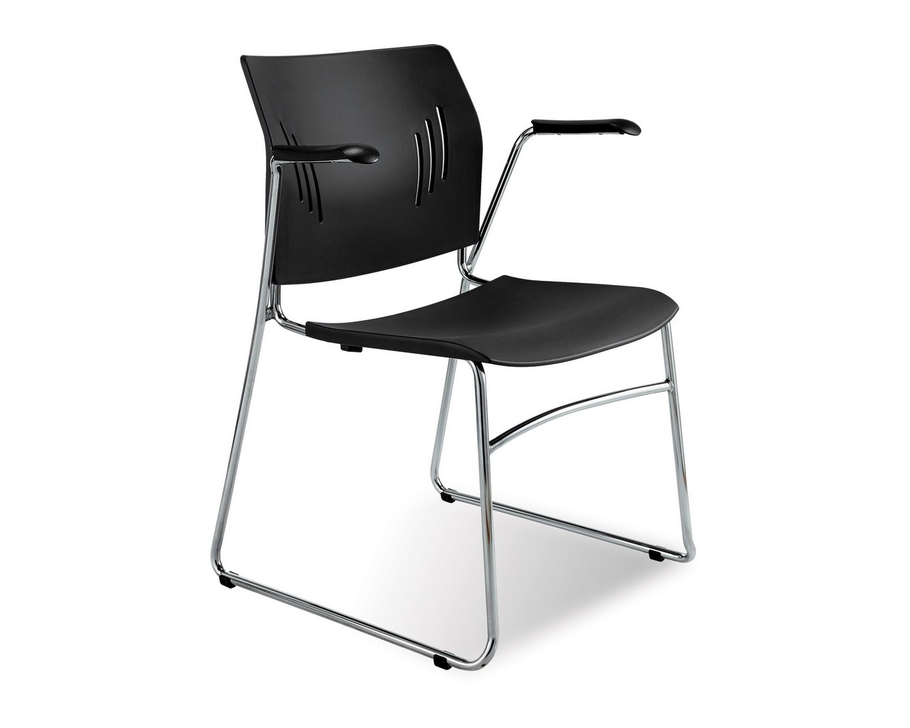 Tela Guest Chair with Arms - Black SKU 3081