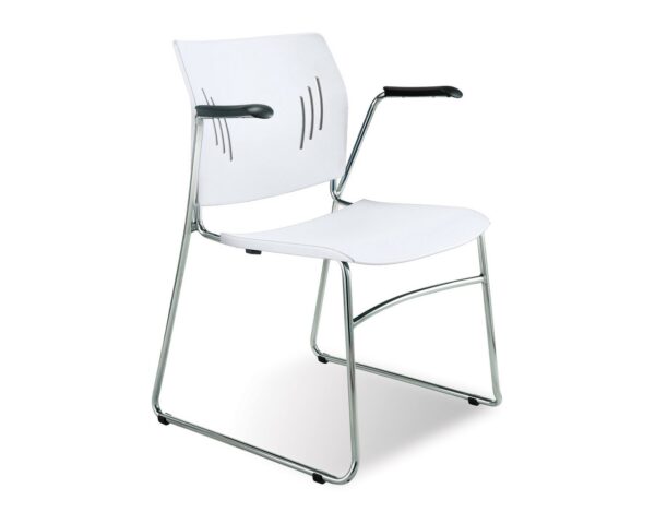 Tela Guest Chair with Arms - White SKU 3081