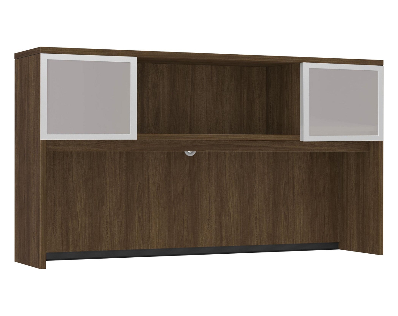 71″ Classic Hutch with 2 Glass Doors in Modern Walnut