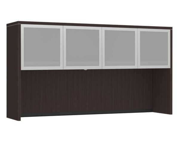 71" Classic Hutch with 4 Glass Doors in Espresso