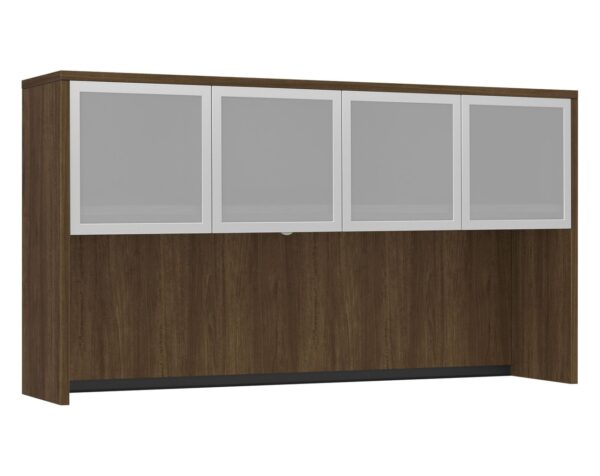 71" Classic Hutch with 4 Glass Doors in Modern Walnut