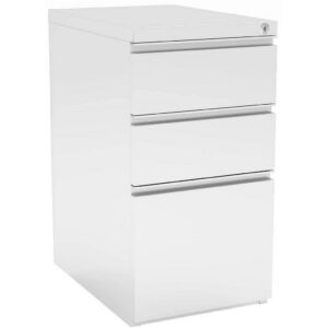 Premium Steel Metal Filing Cabinet - 3 Drawer in White
