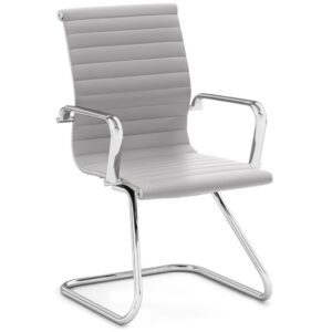Nova Guest Chair with Grey Antimicrobial Synthetic Leather