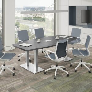 Palmer Brushed Double Base Boardroom Table with Maric Chaior