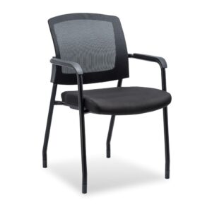 Aero Stackable Guest Chair with Arms - Black Fabric